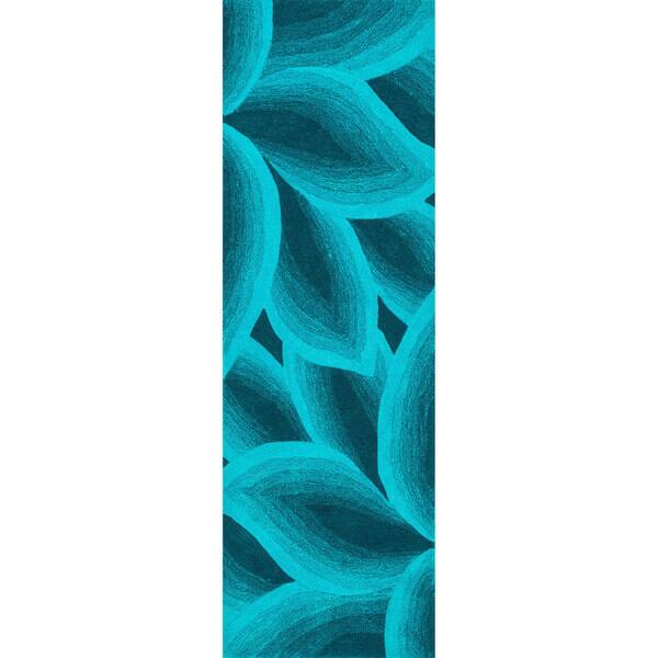 Nuloom Turquoise Handmade Leaves Wool Area Rug On Sale Overstock 7344098 2 6 X 8 Runner