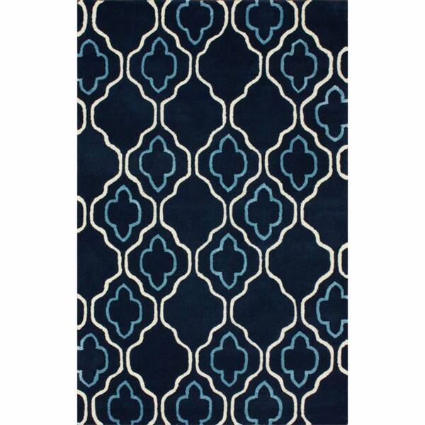 nuLOOM Handmade Moroccan Trellis Navy Wool Rug Overstock 7344109