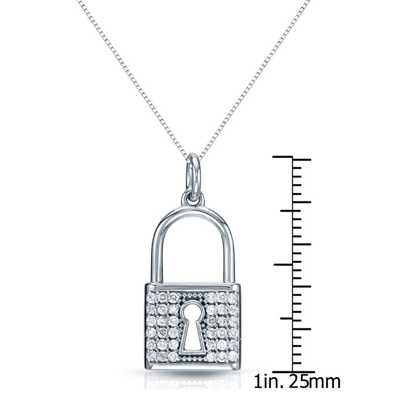 Auriya Accent Diamond Lock Pedant 2/5ctw 14k Gold (H-I, I1-I2)