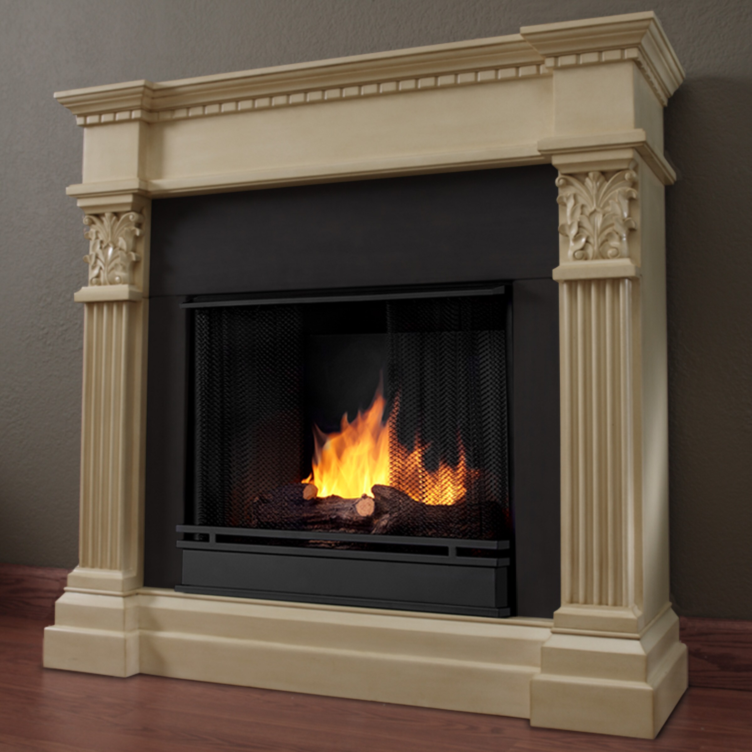 Real Flame 'Gabrielle' Ant White Vent-less Gel Fireplace - Bed Bath u0026  Beyond - 7344908