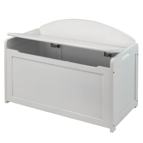 white wooden toy chest