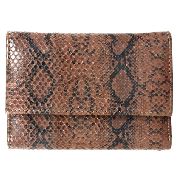 Brandio Womens Brown Snake Print Leather Wallet   14809170