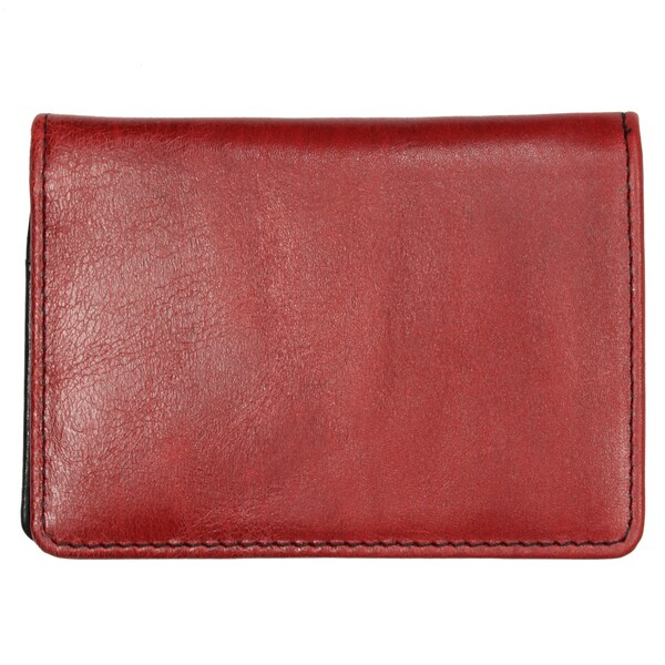Shop YL Men's Red Leather Tri-fold Wallet - Free Shipping On Orders ...