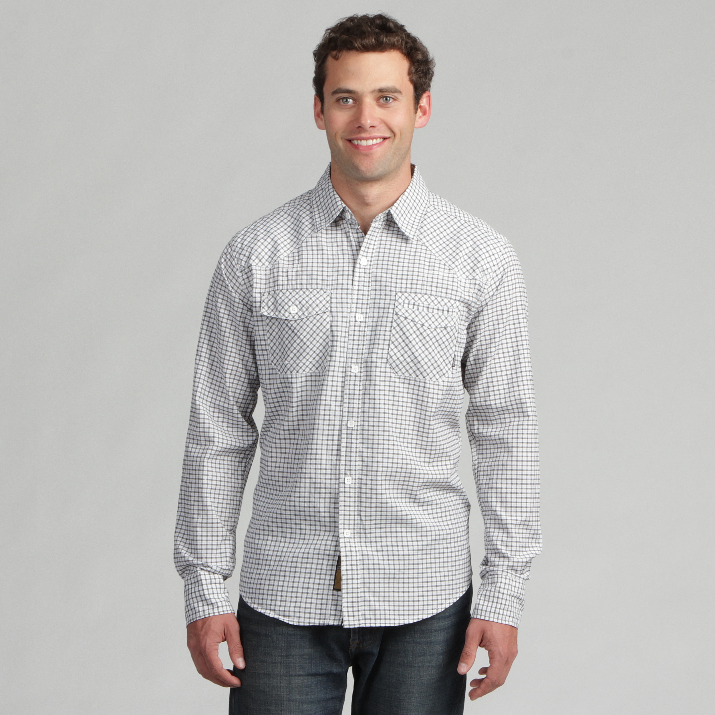 191 Unlimited Mens White Woven Shirt