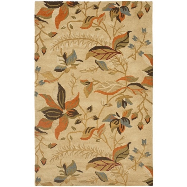 Safavieh Handmade Blossom Paradise Beige Wool Rug - 8'9 x 12'