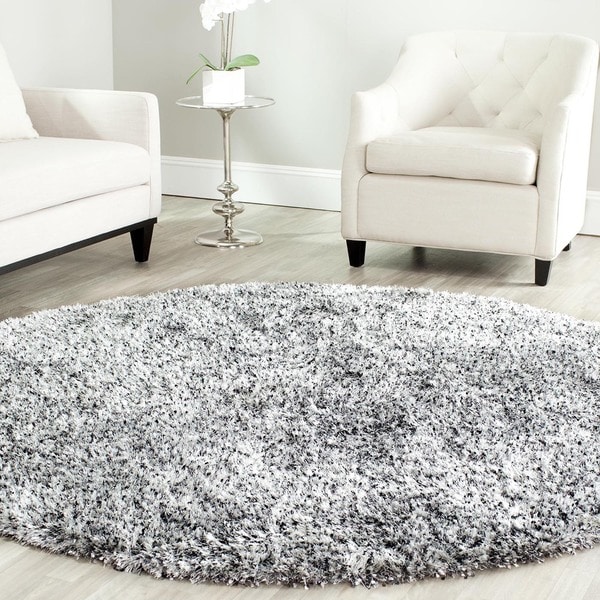 Safavieh Handmade Malibu Shag Silver Polyester Rug X Round Free Shipping Today