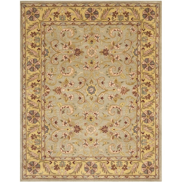 Safavieh Handmade Heritage Traditional Kerman Grey/ Gold Wool Rug