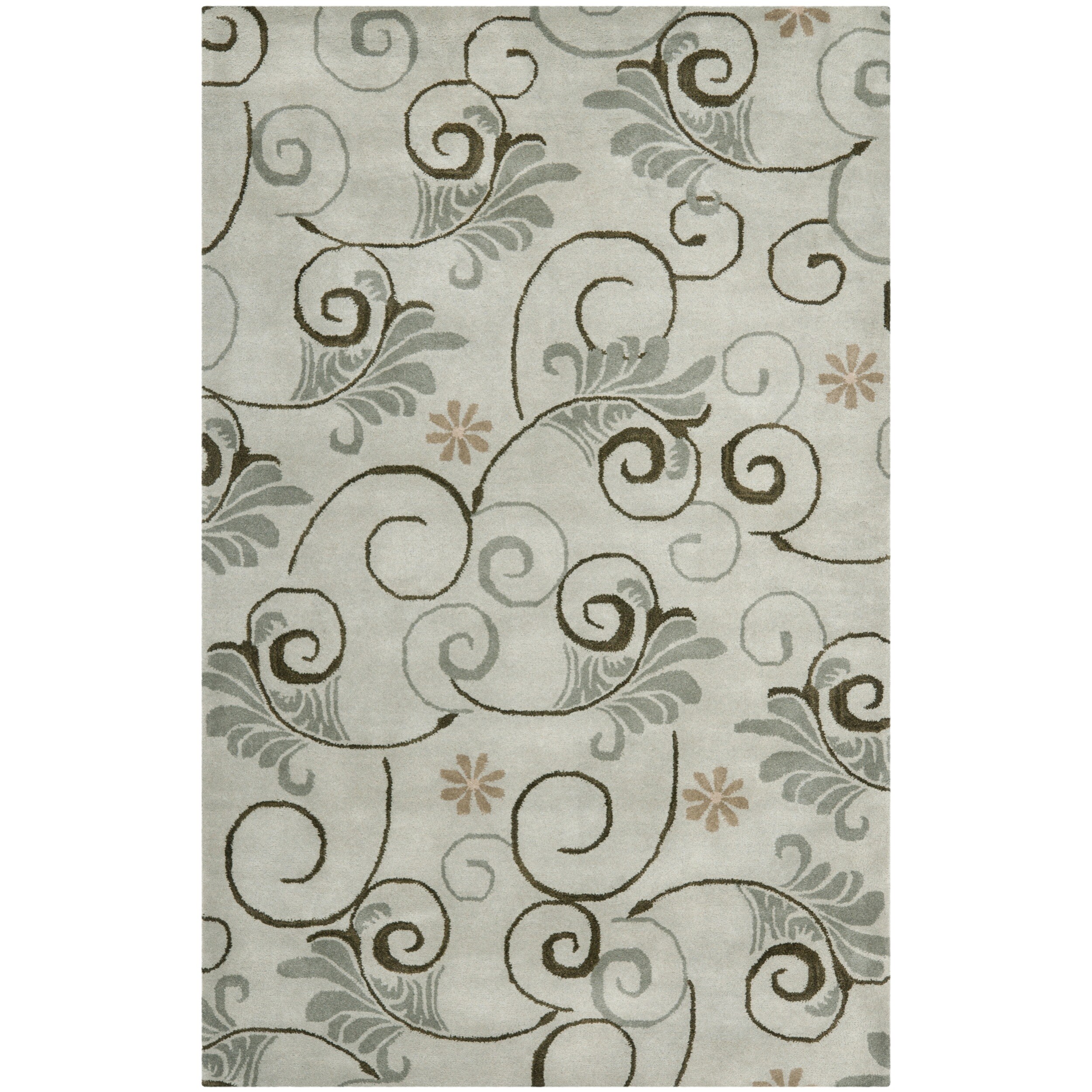 Safavieh Handmade Soho Garden Scrolls Grey New Zealand Wool Rug Free