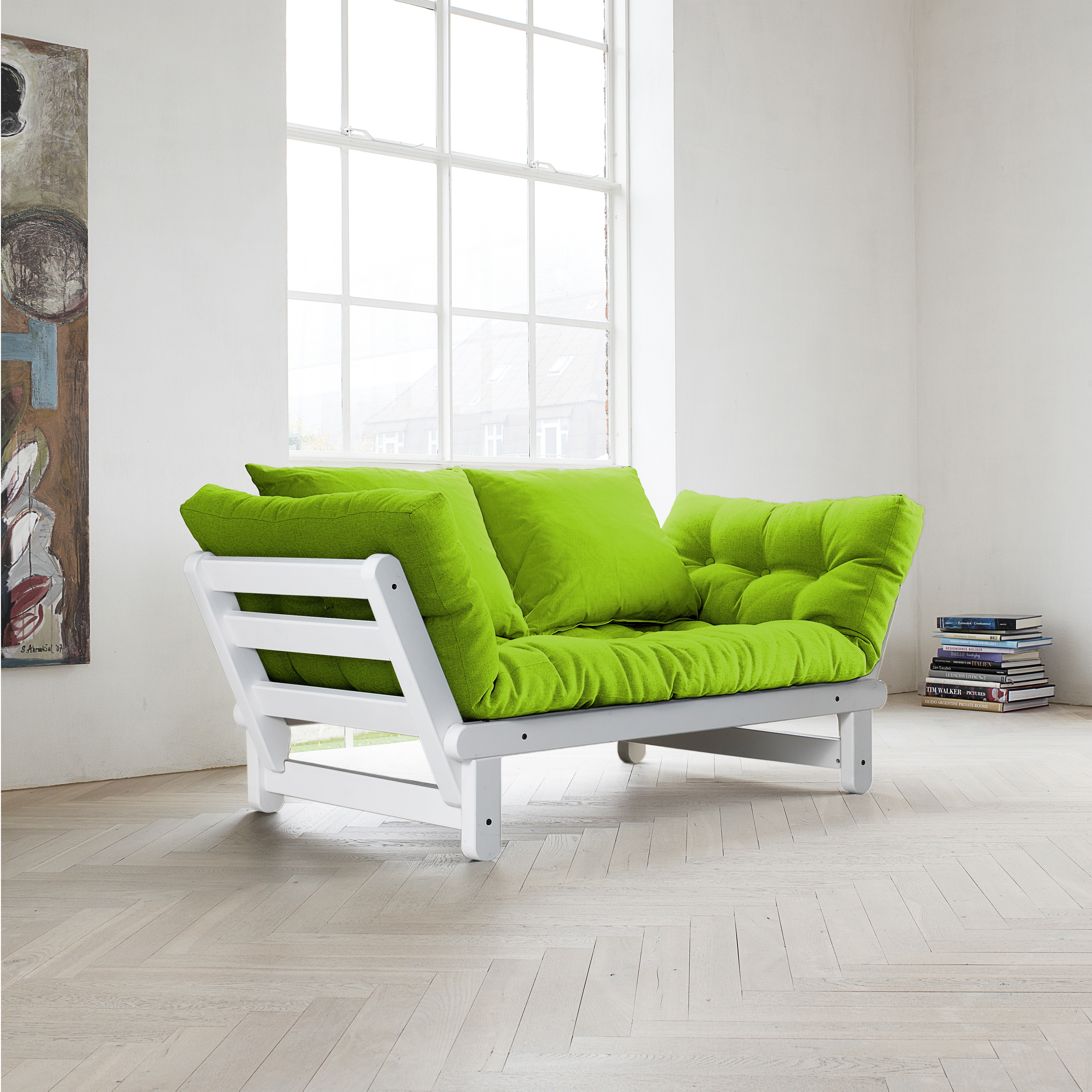 Fresh Beat Lime Futon Sofa Bed