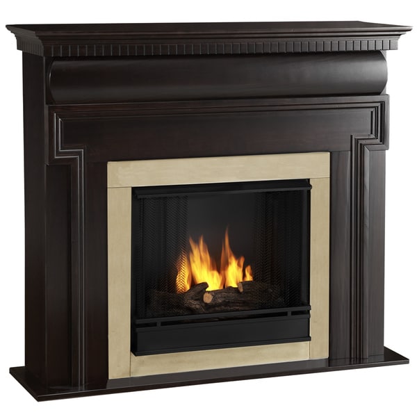 Mt Vernon Real Flame Dark Walnut Ventless Gel Fireplace Free Mt Vernon Real Flame Dark Walnut Ventless Gel Fireplace
