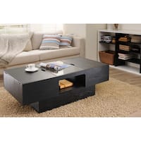 Furniture of America Stevie Black Hidden Storage Coffee Table
