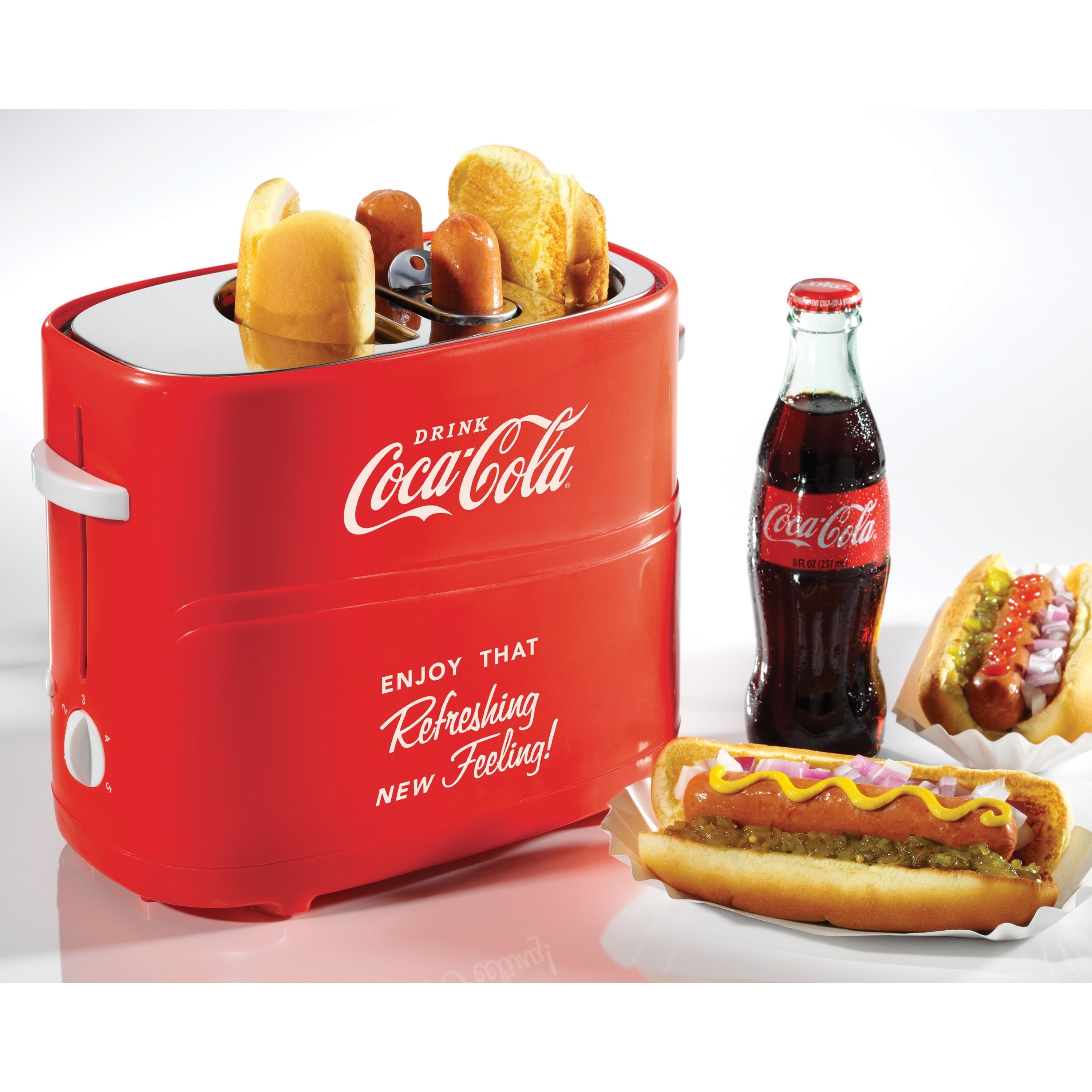 Nostalgia Large Coca-Cola Hot Dog Steamer - Red