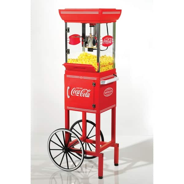 Nostalgia Coca-Cola 8-Cup Counter Top Hot Air Popcorn Maker Machine
