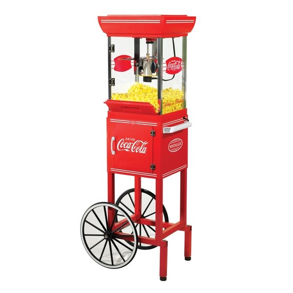 Nostalgia CCP399COKE Coca-Cola 2.5-Ounce Popcorn Cart - 48 Inches
