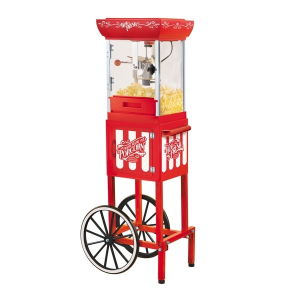 nostalgia popcorn machine and cart