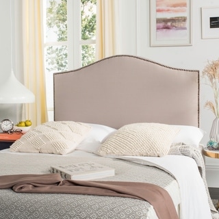 safavieh connie taupe grey linen upholstered headboard brass nailhead - Full Bed Frame With Headboard safavieh connie taupe grey linen upholstered headboard brass nailhead - Full Bed Frame With Headboard