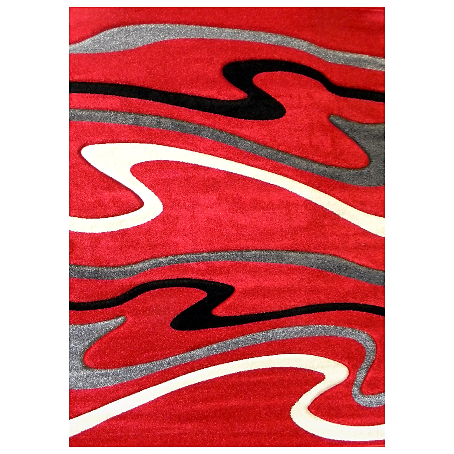 Studio 603 Wave Design Red Area Rug (5x