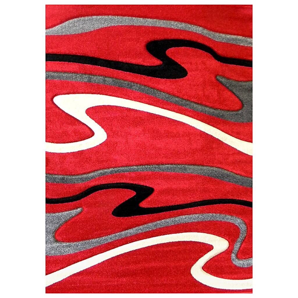Studio 603 Wave Design Red Area Rug (5'x