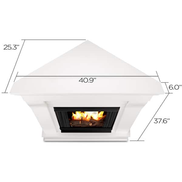 Shop Chateau Gel Fuel Corner Fireplace White By Real Flame
