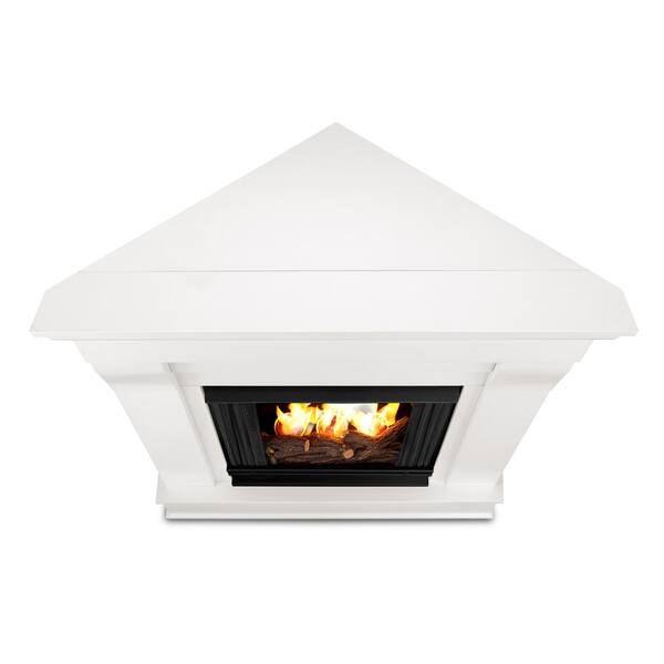 Shop Chateau Gel Fuel Corner Fireplace White By Real Flame Overstock 7348433