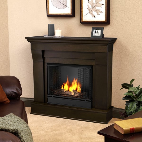 Shop Chateau Gel Fireplace Dk Walnut By Real Flame Free Shipping