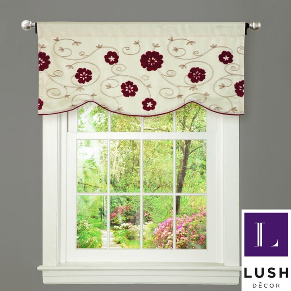 Royal Embrace Red Curtain Valance Lush Decor Valances