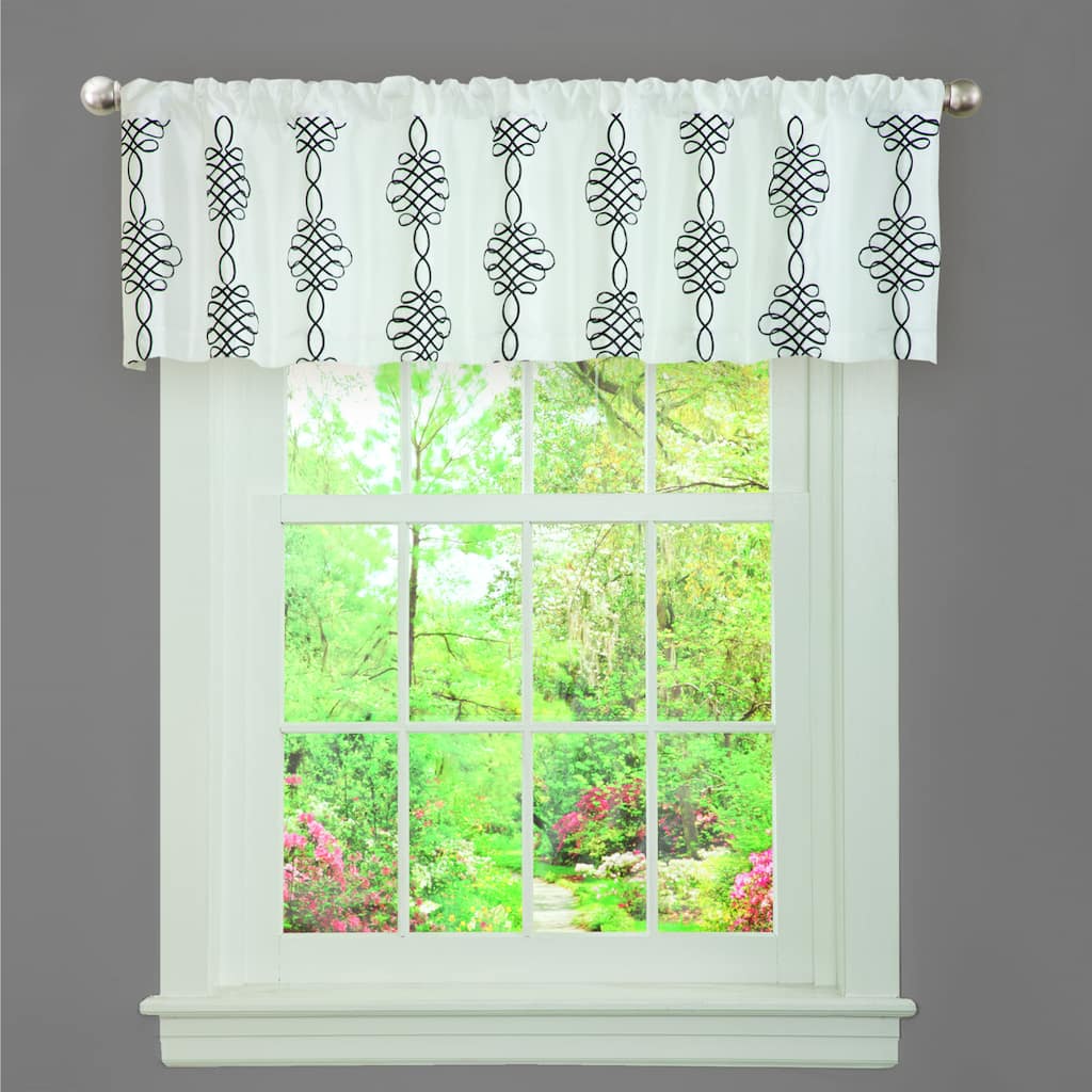 Isabella Ribbon Embroidered White Valance