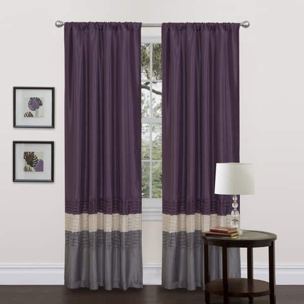 slide 1 of 2, Copper Grove Vindekilde Grey/ Purple 84-inch Curtain Panel Pair - 54 x 84 - 54 x 84