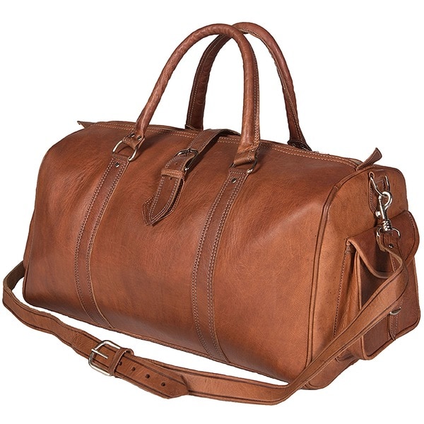 Shop Handmade Leather Duffle Bag (Morocco) - Overstock - 7348744