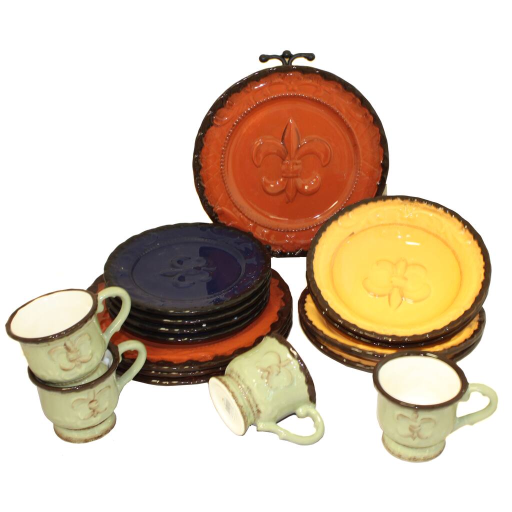 French Tradition Fleur-De-Lis 16-Piece Dinner Set