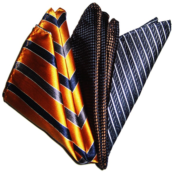 Dmitry Mens Silk Pocket Squares (Pack of 3)