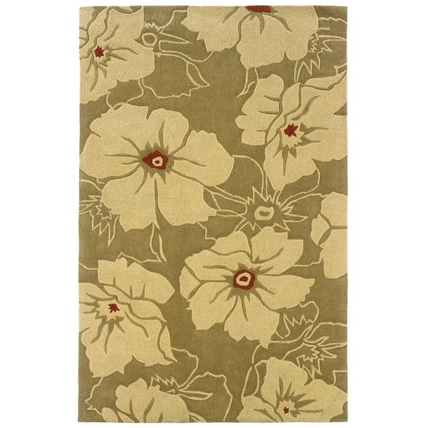 Indoor Gold/ Beige Transitional Floral Area Rug