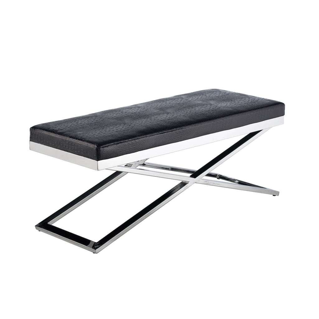 Sunpan 'Ikon' Crawford Steel X-Base Crocodile Bench