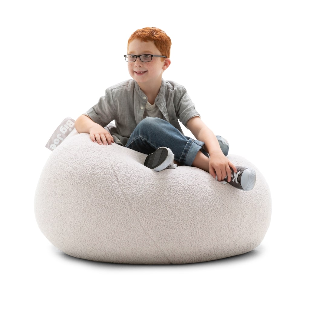 Big Joe Ultra Lounge Bean Bag Chair, Ivory Sherpa