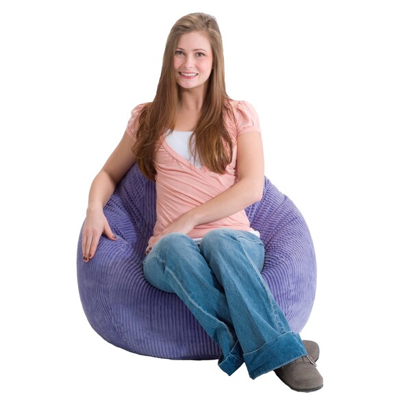 Shop Beansack Ultra Purple Corduroy Lounge Bean Bag Chair Free Shipping Today 7401