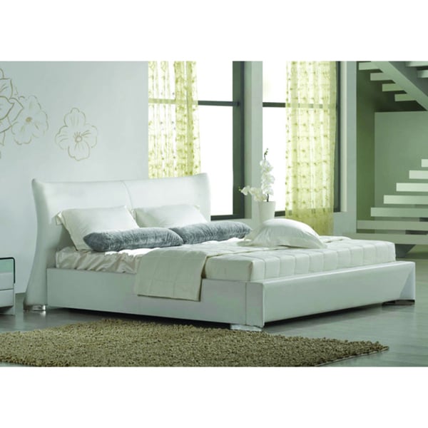 Queen White Platform Bed