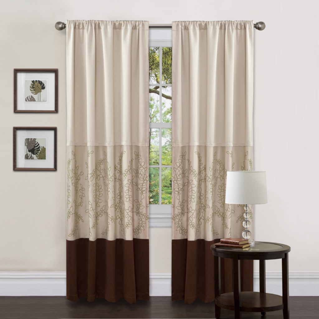 Lush Decor Hester Green Single 84 inch Curtain Panel