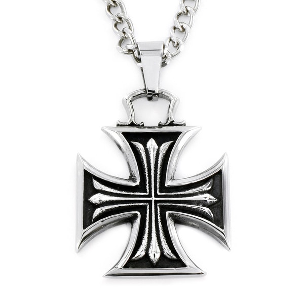Shop Stainless Steel Iron Cross within Celtic Cross Necklace - Free ...