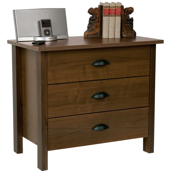 Shop Venture Horizon Walnut Finish 3drawer Chest Free Shipping Today