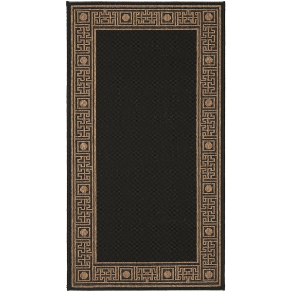 Safavieh Courtyard Quatrefoil Black/ Beige Indoor/ Outdoor Rug ...