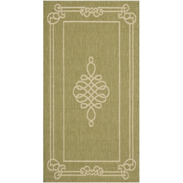 Safavieh Courtyard Classic Green/ Cream Indoor/ Outdoor Rug