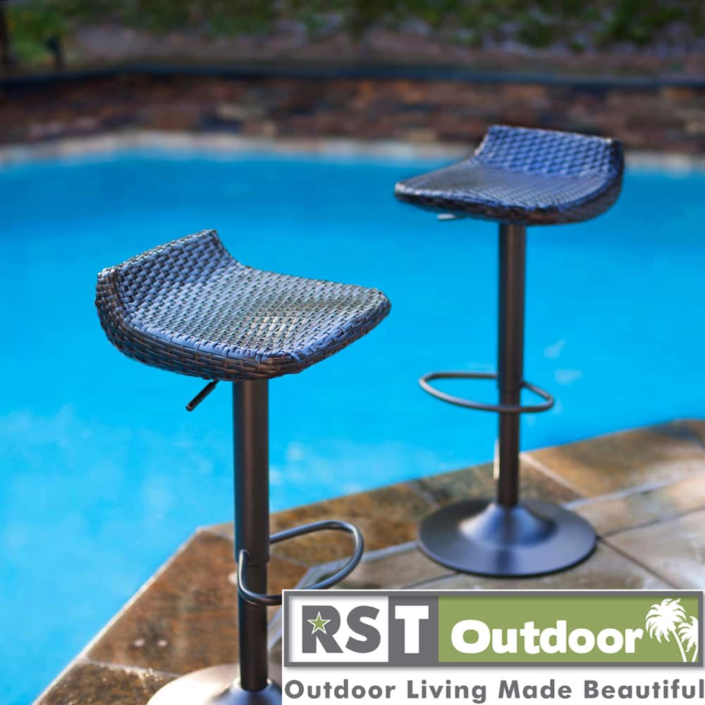 RST Brands Woven Wicker Barstools (Set of 2)