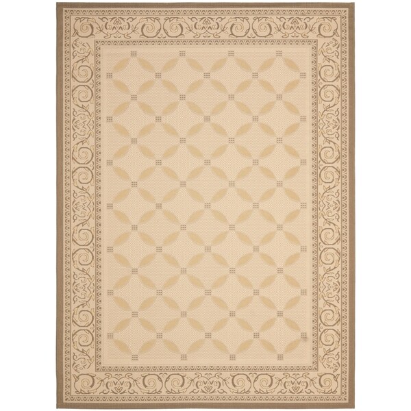 Safavieh Beige/ Dark Beige Indoor Outdoor Rug - 9' x 12'