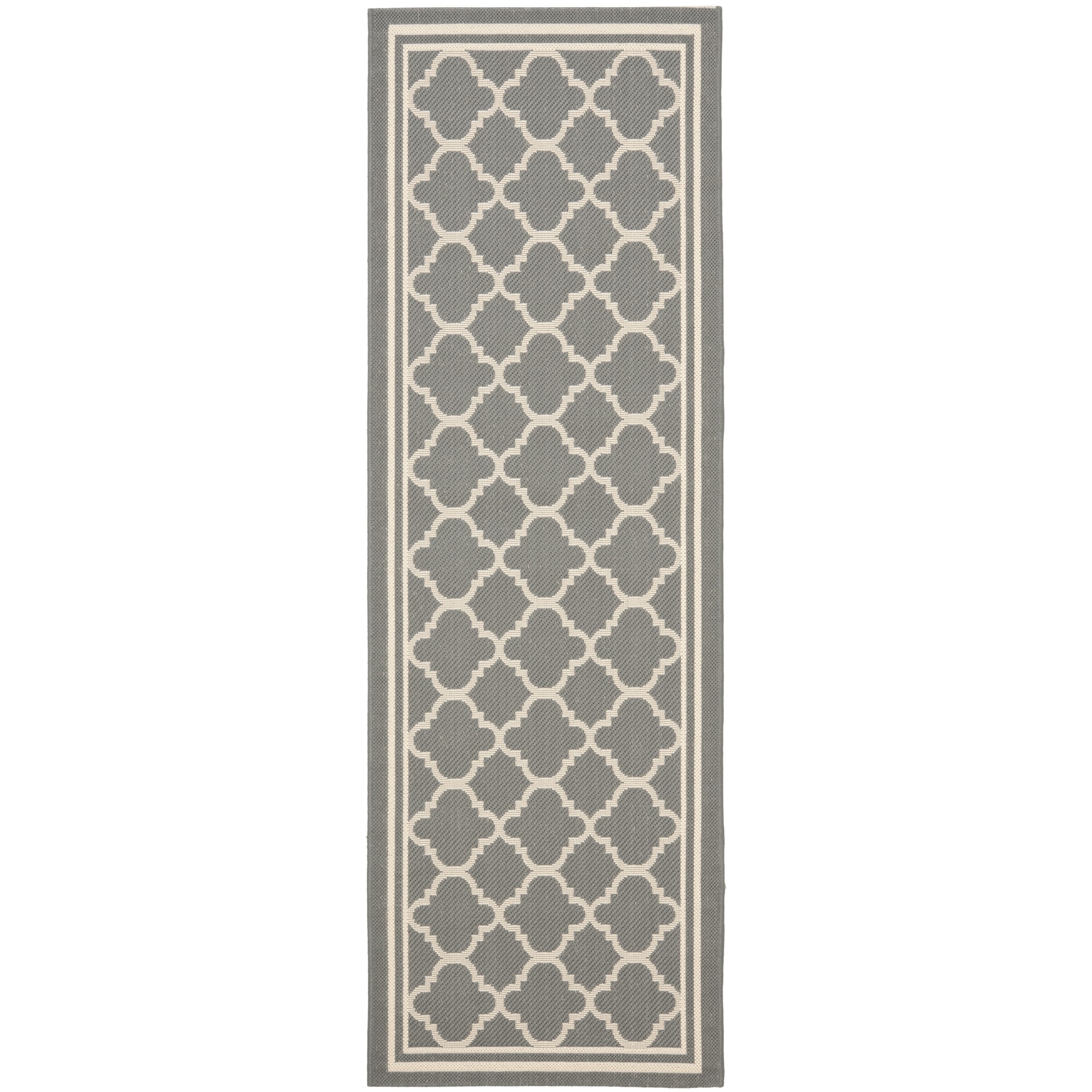 Safavieh Anthracite Grey/Beige Indoor/Outdoor Runner Rug (22 x 12