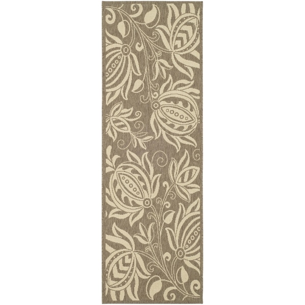 Safavieh Brown/ Natural Indoor/ Outdoor Runner Rug (2'2 x 12') Safavieh Runner Rugs