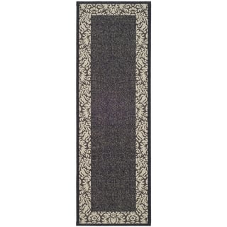 Black 2 X 14 Runner Rugs For Less Safavieh Kaii Damask Black Sand Indoor Outdoor Rug 2 X