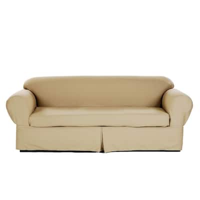 Classic 2-piece Cotton Twill Loveseat Slipcover