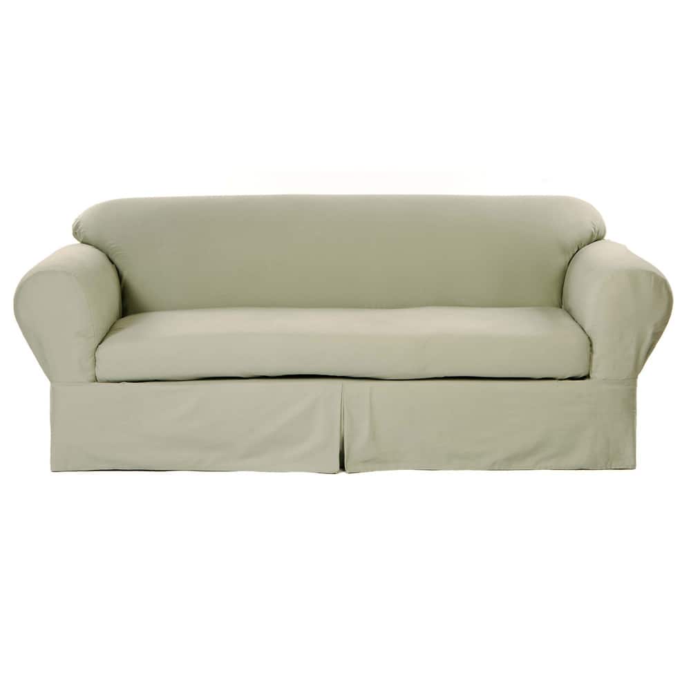Classic 2-piece Cotton Twill Loveseat Slipcover