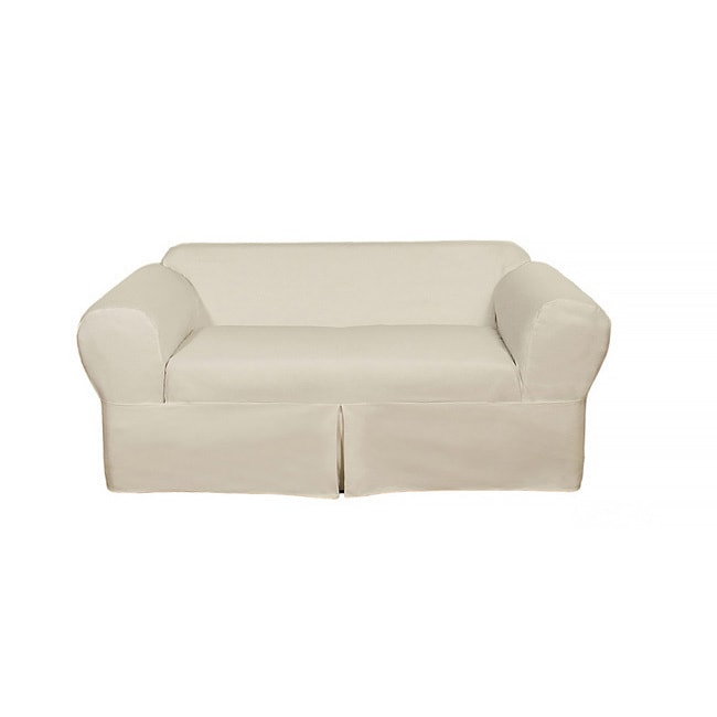 Classic 2-piece Cotton Twill Loveseat Slipcover