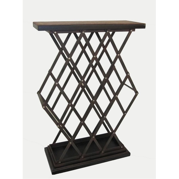 Catarina Warm Brown Wine Rack Table